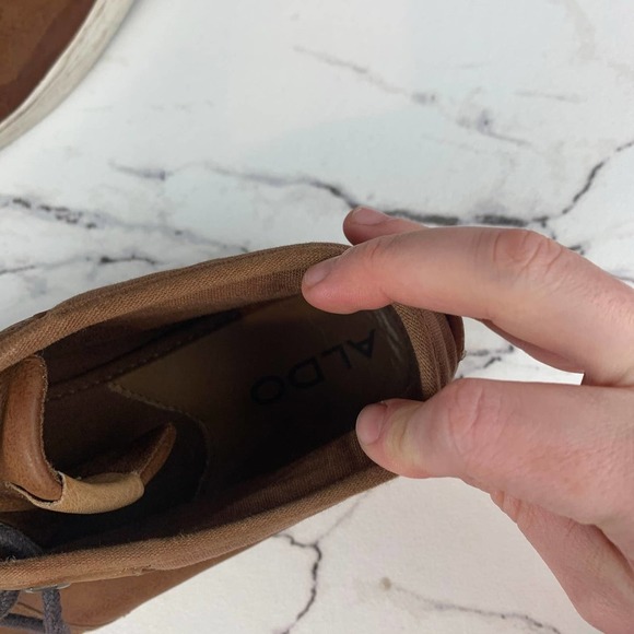 Aldo Mens Ankle Shoe Boot Brown Sz 11 - Picture 4 of 4